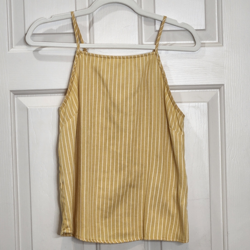Harper Yellow Spaghetti Strap Lace Back Top Size XS